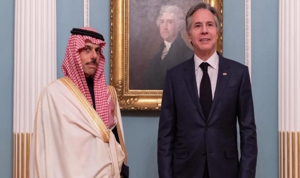 وزير الخارجية السعودي يبحث مع نظيره الأميركي تطورات الوضع في غزة والسودان
