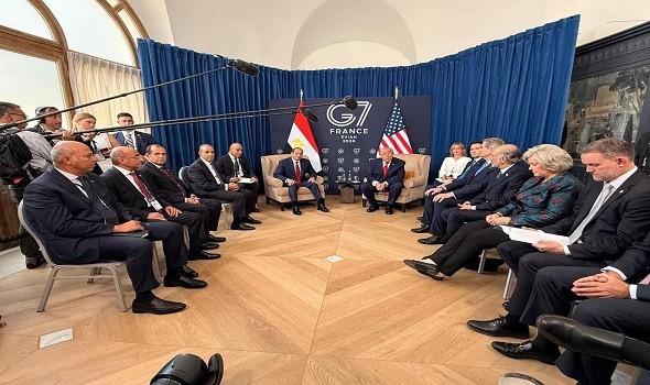   مصر اليوم - ترمب والسيسي يبحثان سد النهضة والتعاون التجاري وتطورات الشرق الأوسط على هامش قمة مجموعة السبع